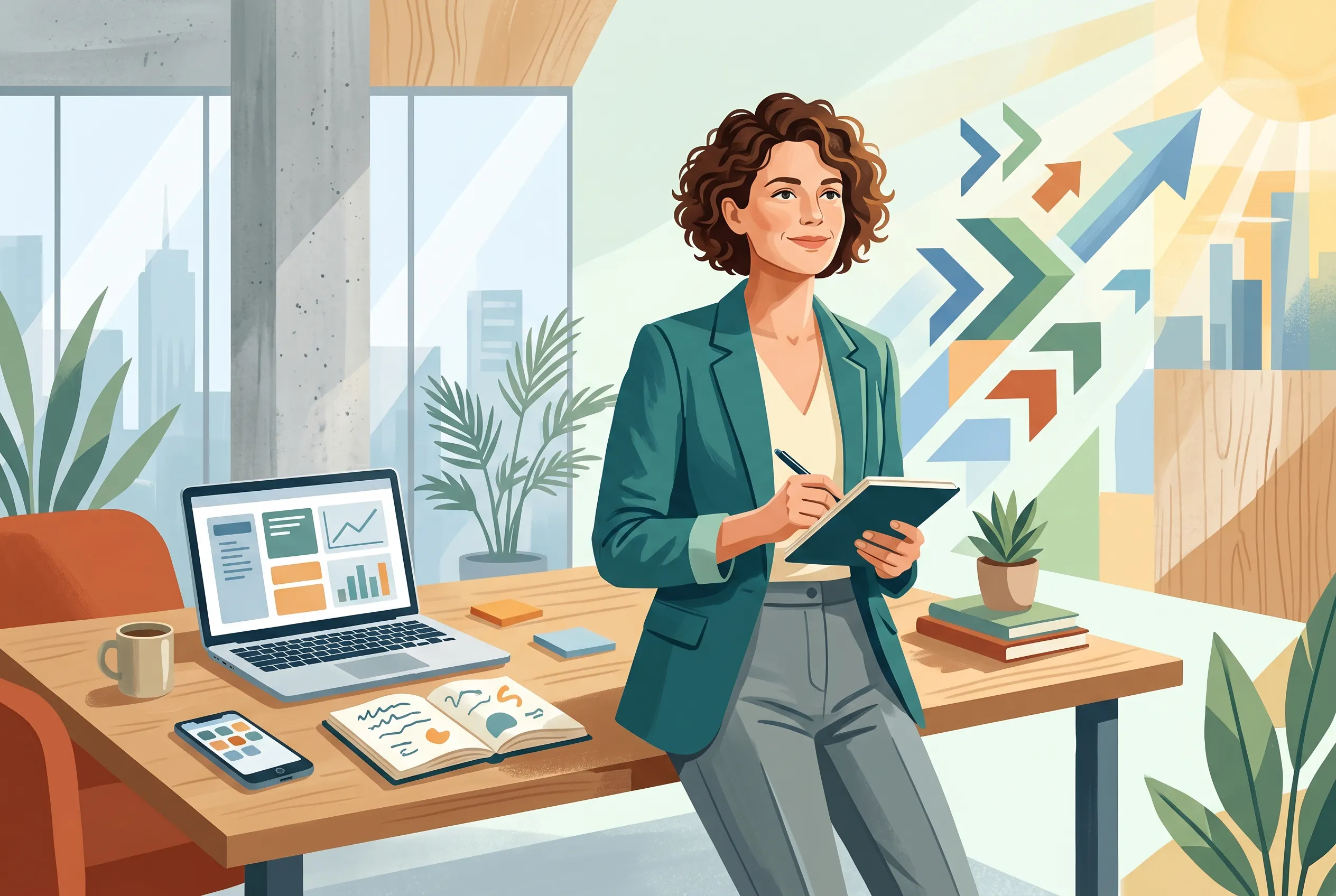 Ilustracja osoby rozpoczynającej działalność bez firmy